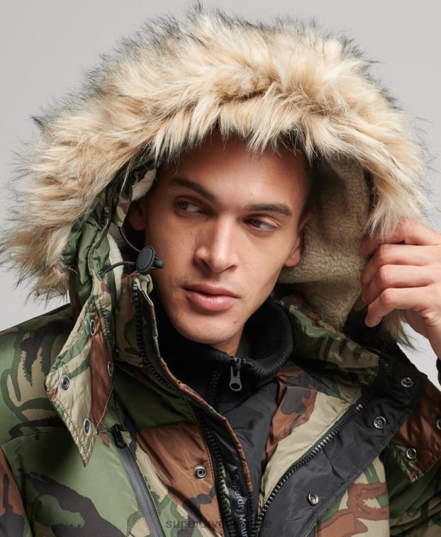 hombres Superdry verde parka de expedición sd 2R68Z4775