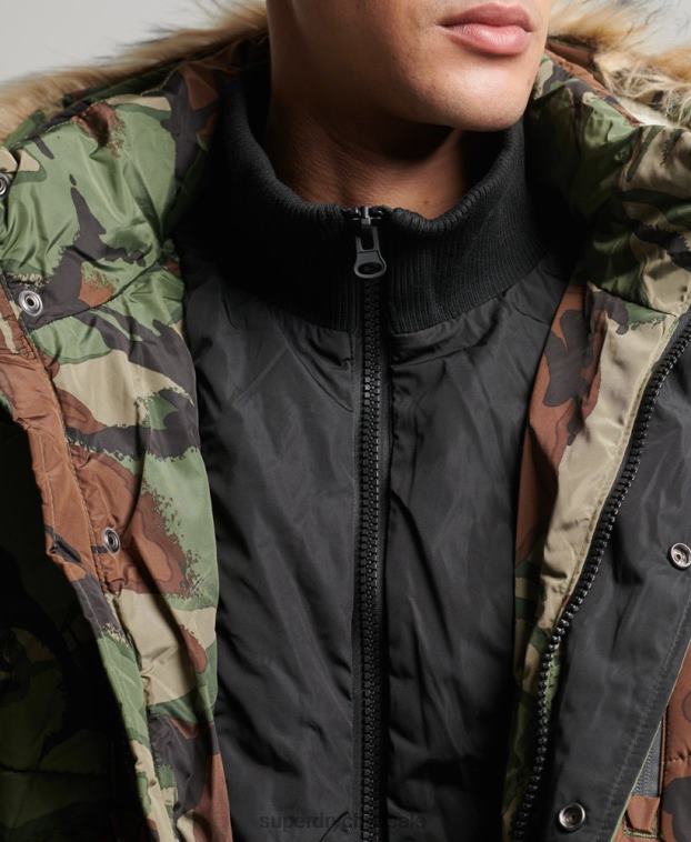 hombres Superdry verde parka de expedición sd 2R68Z4775