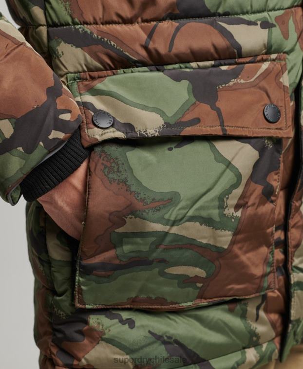 hombres Superdry verde parka de expedición sd 2R68Z4775