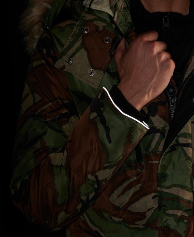 hombres Superdry verde parka de expedición sd 2R68Z4775