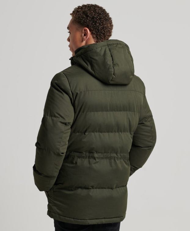 hombres Superdry verde parka expedición de microfibra 2R68Z4448