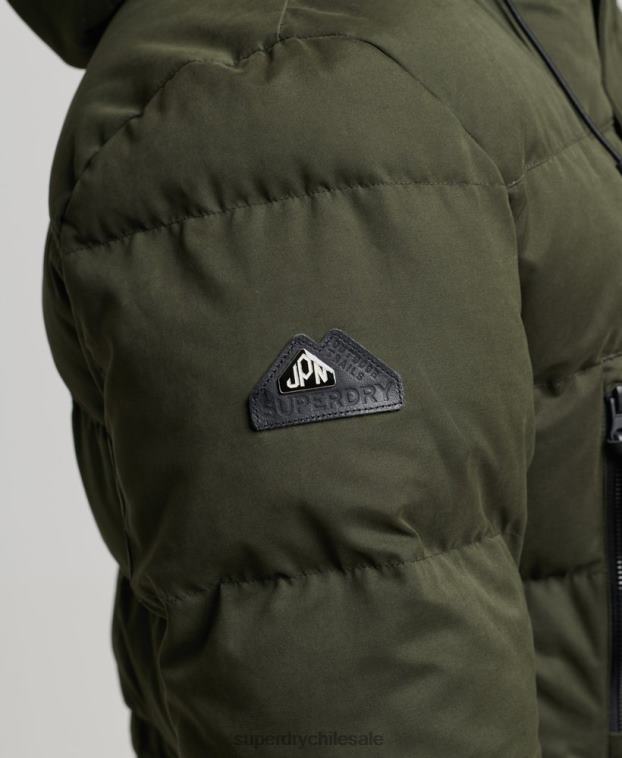 hombres Superdry verde parka expedición de microfibra 2R68Z4448