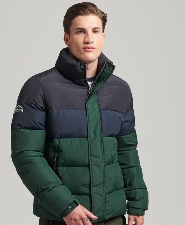 hombres Superdry verde puffer cb retro vintage 2R68Z4471
