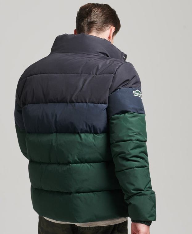 hombres Superdry verde puffer cb retro vintage 2R68Z4471