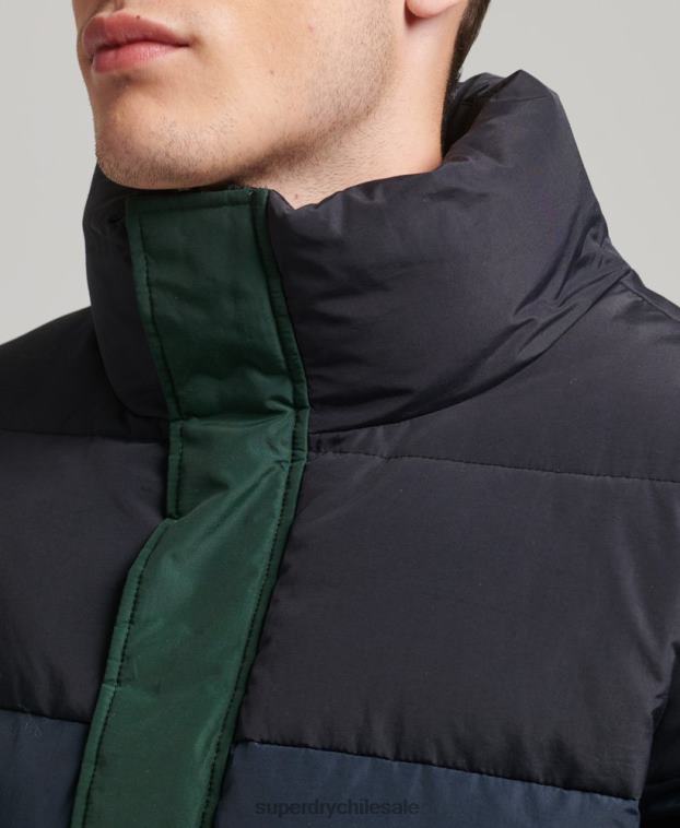 hombres Superdry verde puffer cb retro vintage 2R68Z4471