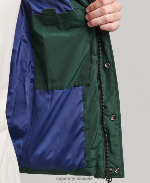 hombres Superdry verde puffer cb retro vintage 2R68Z4471