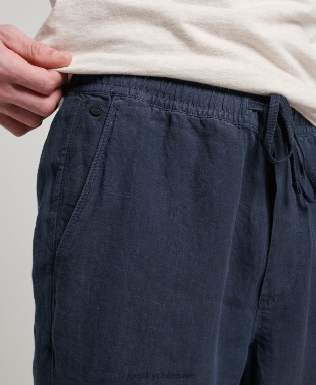 hombres Superdry Armada joggers de lino sobreteñido 2R68Z100