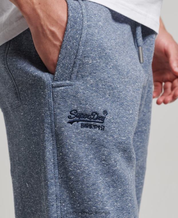 hombres Superdry azul joggers con logo bordado 2R68Z6484