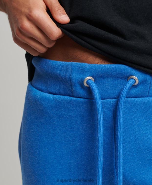hombres Superdry azul joggers de algodón orgánico con logo vintage bordado 2R68Z6371