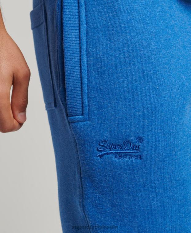 hombres Superdry azul joggers de algodón orgánico con logo vintage bordado 2R68Z6371