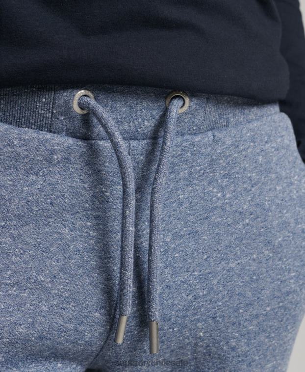 hombres Superdry azul joggers de algodón orgánico con logo vintage bordado 2R68Z6380