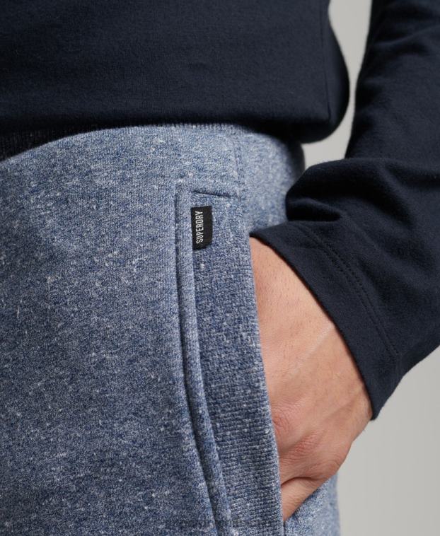 hombres Superdry azul joggers de algodón orgánico con logo vintage bordado 2R68Z6380