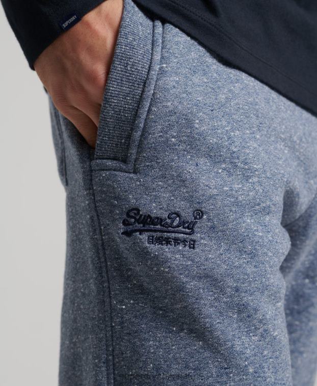hombres Superdry azul joggers de algodón orgánico con logo vintage bordado 2R68Z6380