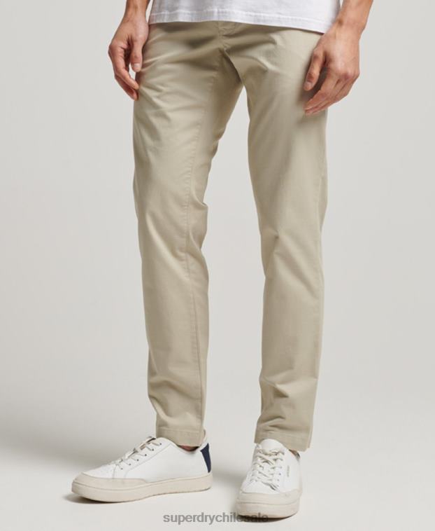 hombres Superdry beige chinos ajustados tapered elásticos 2R68Z69