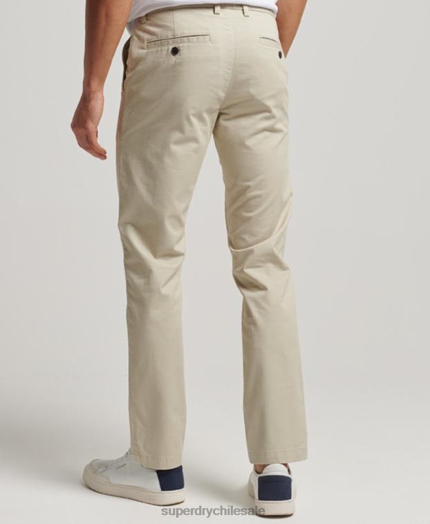 hombres Superdry beige chinos ajustados tapered elásticos 2R68Z69