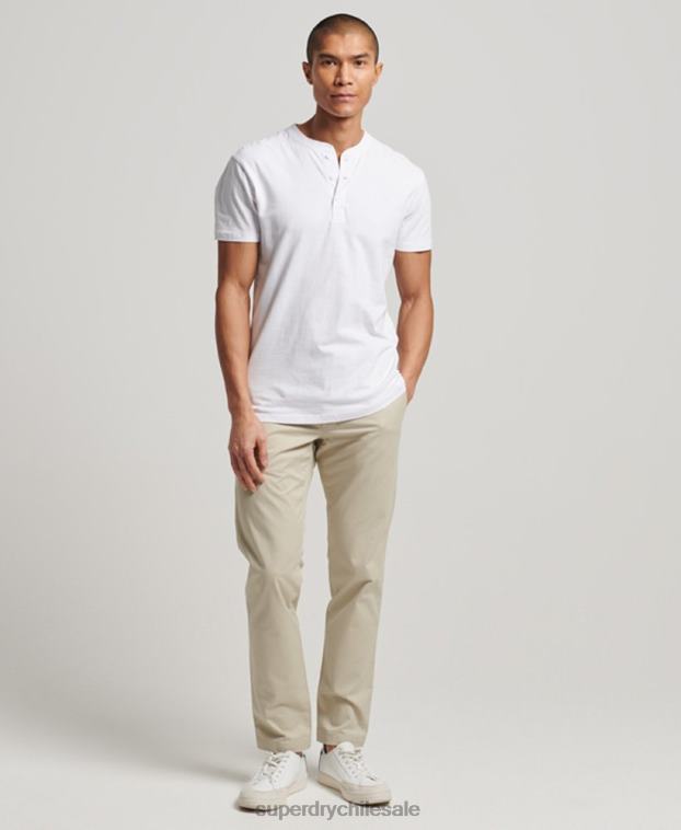 hombres Superdry beige chinos ajustados tapered elásticos 2R68Z69