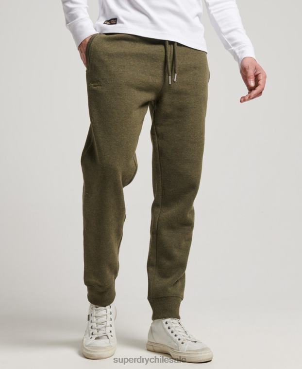 hombres Superdry caqui joggers con logo bordado 2R68Z6468