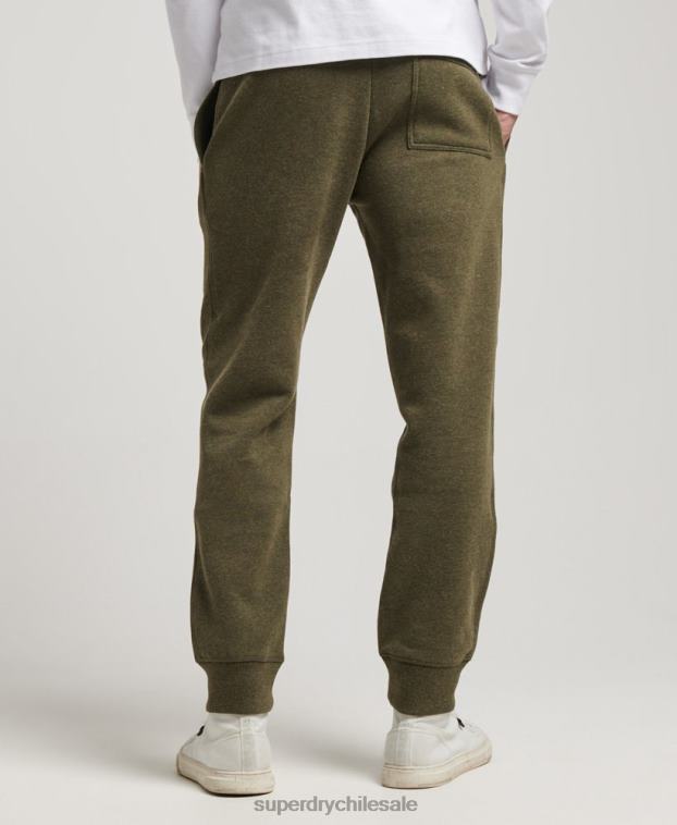 hombres Superdry caqui joggers con logo bordado 2R68Z6468