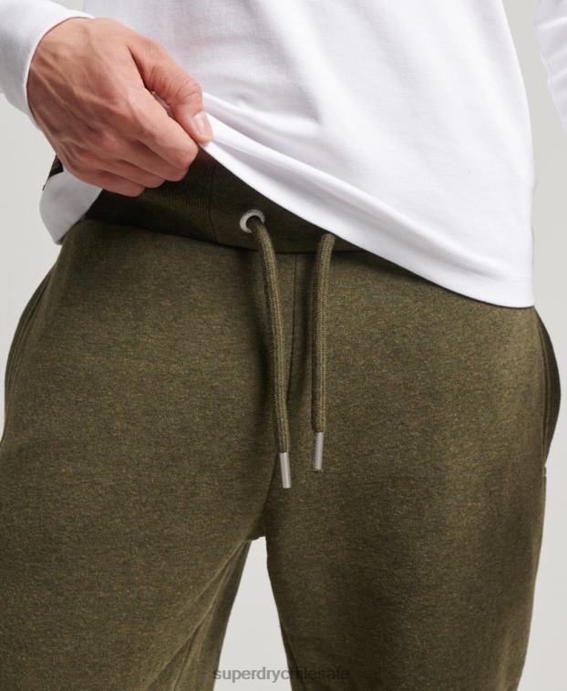 hombres Superdry caqui joggers con logo bordado 2R68Z6468