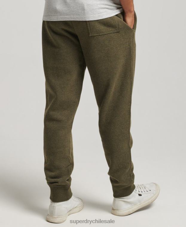 hombres Superdry caqui joggers de algodón orgánico con logo vintage bordado 2R68Z6372