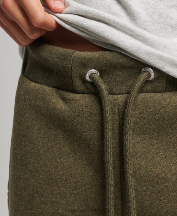 hombres Superdry caqui joggers de algodón orgánico con logo vintage bordado 2R68Z6372