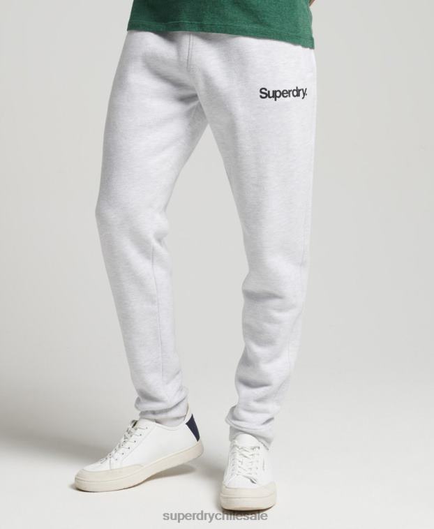 hombres Superdry gris claro joggers clásicos con logo central 2R68Z6422