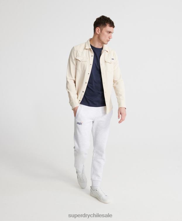 hombres Superdry gris claro joggers con etiqueta naranja 2R68Z6503