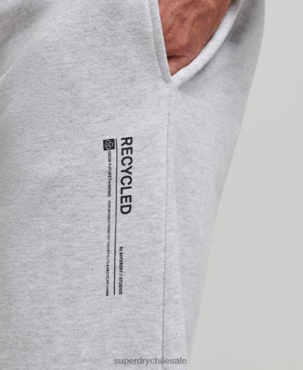 hombres Superdry gris claro joggers con micro laterales reciclados 2R68Z6397