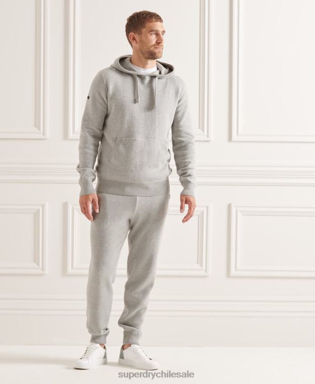 hombres Superdry gris claro joggers de algodón orgánico studios essential 2R68Z6452