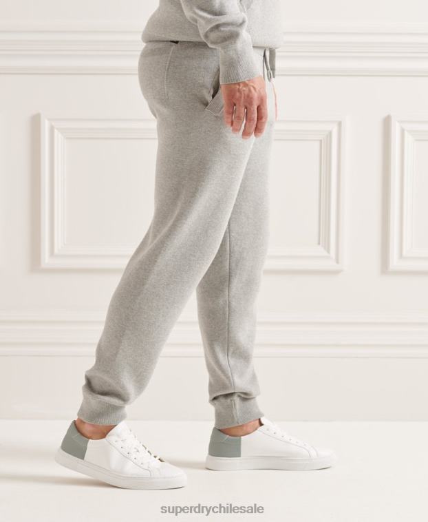hombres Superdry gris claro joggers de algodón orgánico studios essential 2R68Z6452