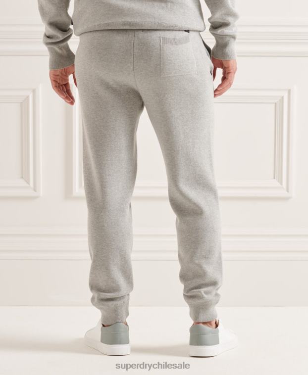 hombres Superdry gris claro joggers de algodón orgánico studios essential 2R68Z6452