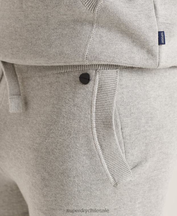 hombres Superdry gris claro joggers de algodón orgánico studios essential 2R68Z6452