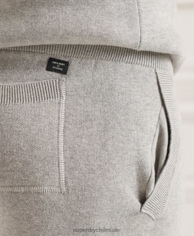 hombres Superdry gris claro joggers de algodón orgánico studios essential 2R68Z6452