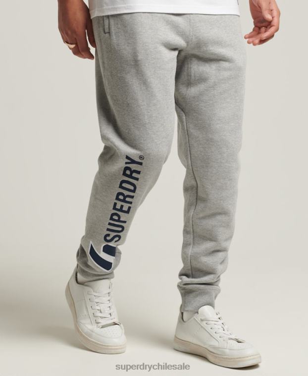 hombres Superdry gris joggers con apliques 2R68Z6369