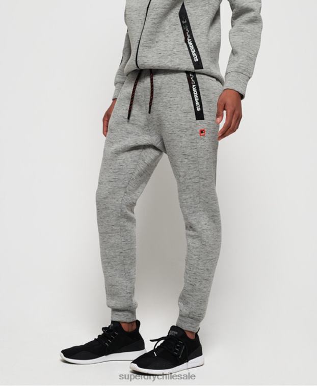 hombres Superdry gris joggers slim gym tech stretch 2R68Z1442