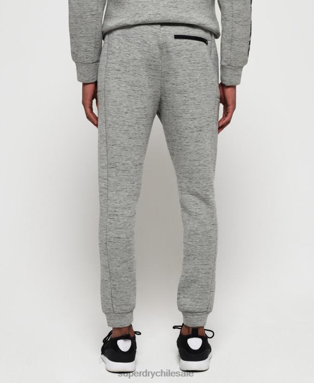 hombres Superdry gris joggers slim gym tech stretch 2R68Z1442
