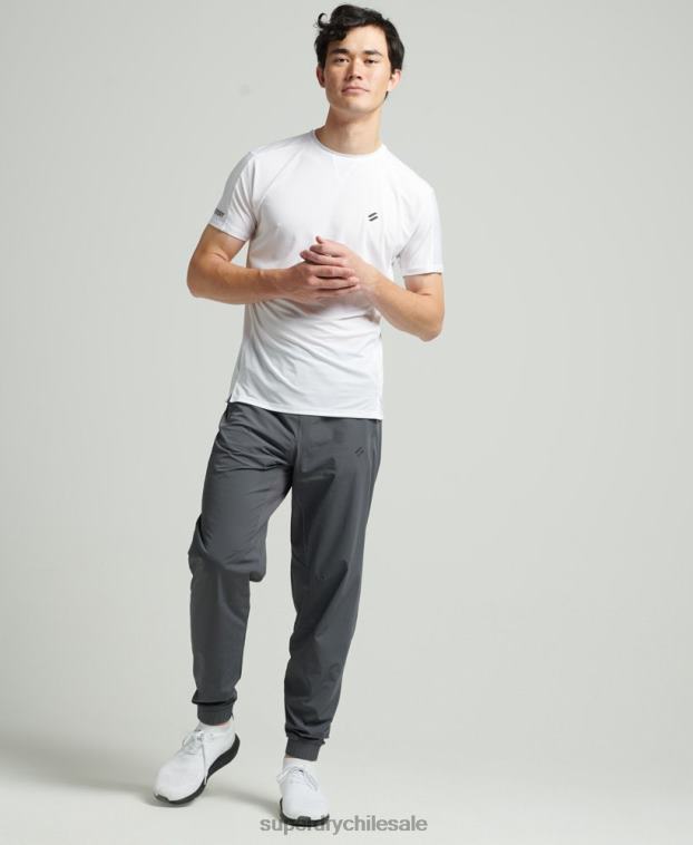hombres Superdry gris oscuro pantalones de chándal tejidos elásticos 2R68Z5402