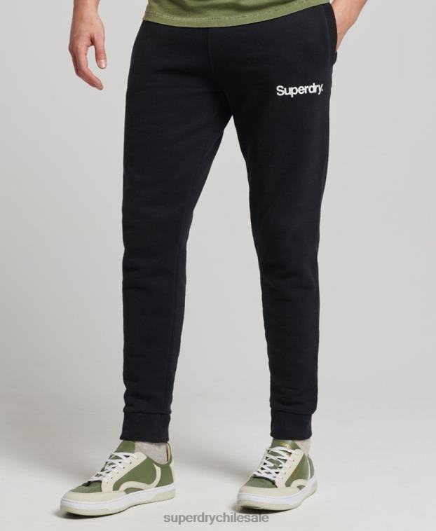 hombres Superdry negro joggers clásicos con logo central 2R68Z6441