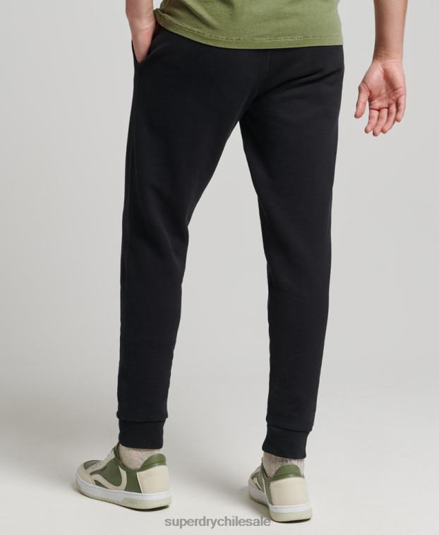 hombres Superdry negro joggers clásicos con logo central 2R68Z6441
