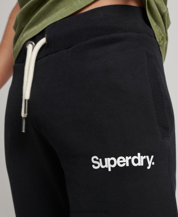 hombres Superdry negro joggers clásicos con logo central 2R68Z6441