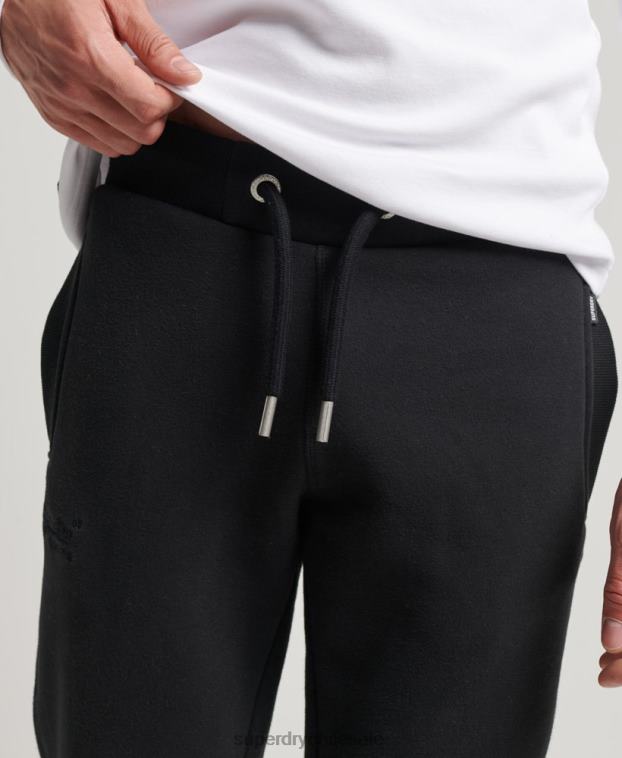 hombres Superdry negro joggers con logo bordado vintage 2R68Z105