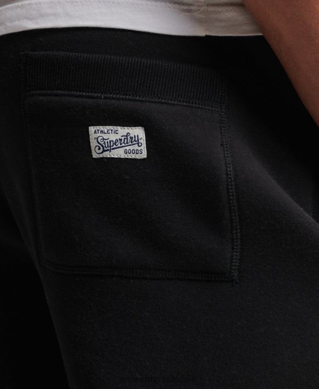 hombres Superdry negro joggers con logo vintage 2R68Z6425