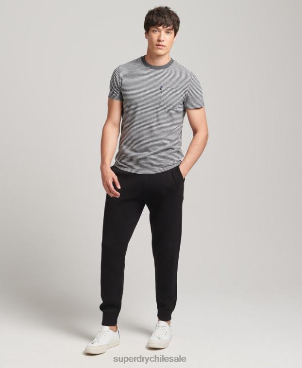hombres Superdry negro joggers de algodón orgánico studios essential 2R68Z6480