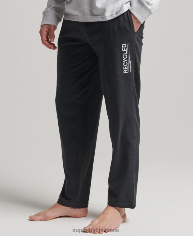 hombres Superdry negro pantalones de dormir reciclados 2R68Z1607