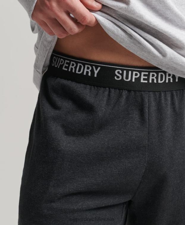 hombres Superdry negro pantalones de dormir reciclados 2R68Z1607