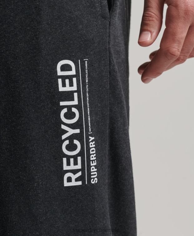 hombres Superdry negro pantalones de dormir reciclados 2R68Z1607