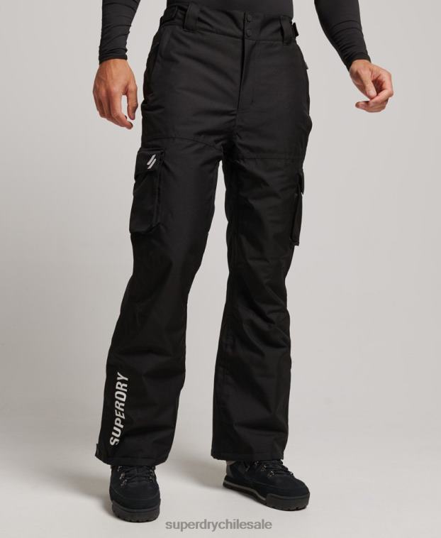 hombres Superdry negro pantalones de rescate de esquí 2R68Z1386