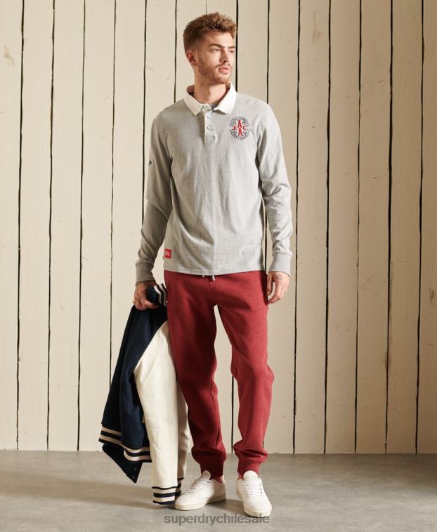 hombres Superdry rojo joggers con logo bordado 2R68Z6482