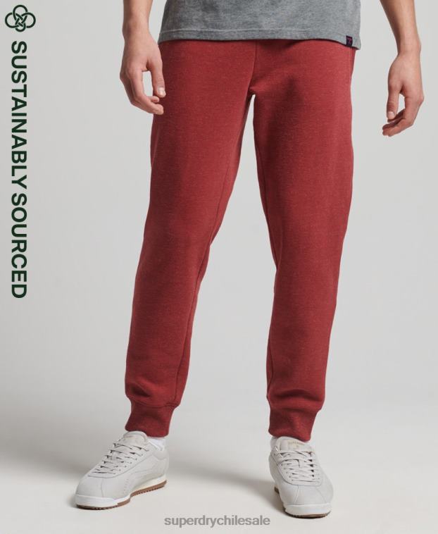 hombres Superdry rojo joggers de algodón orgánico con logo vintage bordado 2R68Z6387