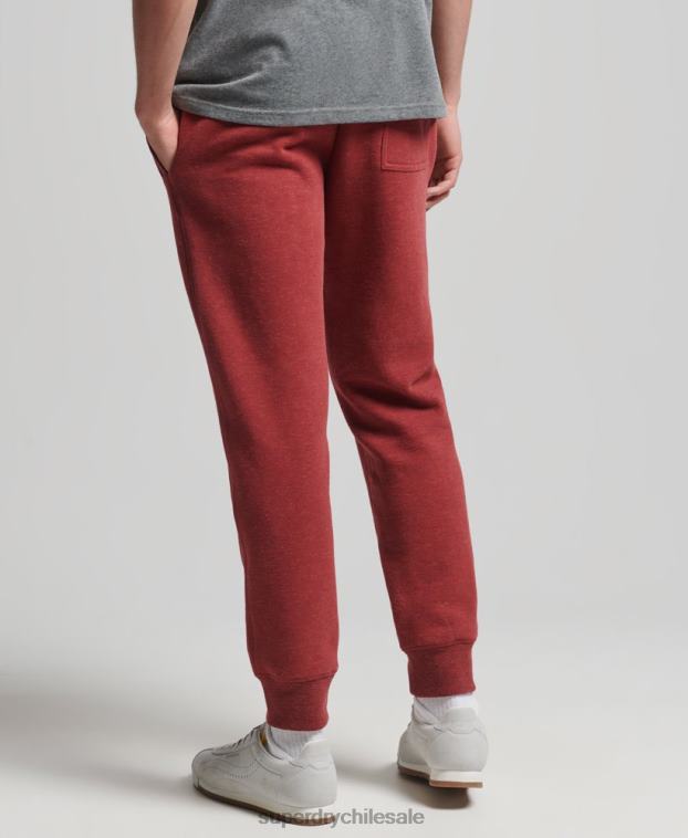 hombres Superdry rojo joggers de algodón orgánico con logo vintage bordado 2R68Z6387
